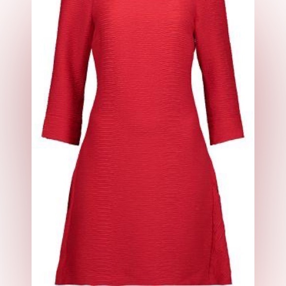 Maje Red Rouge Textured Keyhole Bow Back Rinis Shift New Cocktail Dress - Picture 3 of 9
